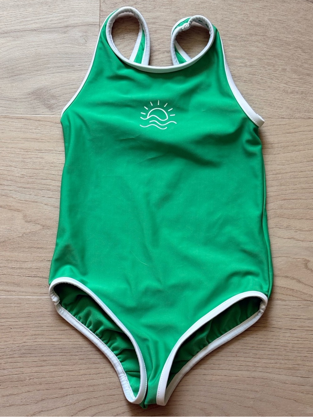 Gap Kids Green Girls' One-Piece Swimsuit with White Trim Sz S GUC